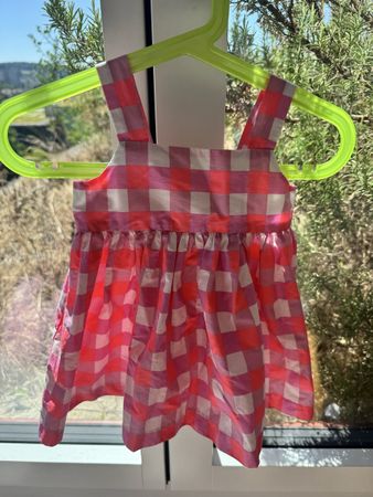 Baby Dress Jacadi Paris 6M Pink Gingham Checked