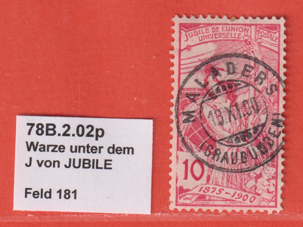 UPU 78B.2.02p Feld 181, Warze Unter Dem J Von JUBILE | Kaufen Auf Ricardo