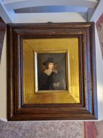 Antikes Ölporträt „Ritratto d’Uomo –nach Rembrandt“, um 1900