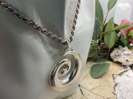 Grosser Anhänger mit Collier, Sterlingsilber