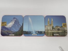 6x Vintage Untersetzer Schweiz unbenutzt neu