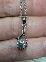 Collier argent avec diamant de moissanite de 0,5 ct certifié