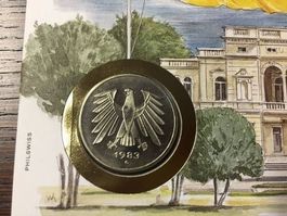 Münzbrief Deutschland, mit 5 Mark Münze
