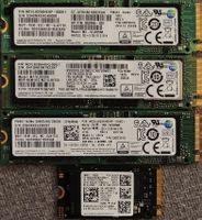 4 Samsung SSD M.2 NVMe 256GB Speicher, akzeptabler Zustand