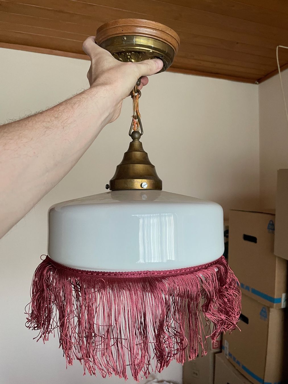 Lampadari & plafoniere: Hängelampe mit Fransen, Jugendstil/Art Déco – Usato da Herrenschwanden venduto da Katja71