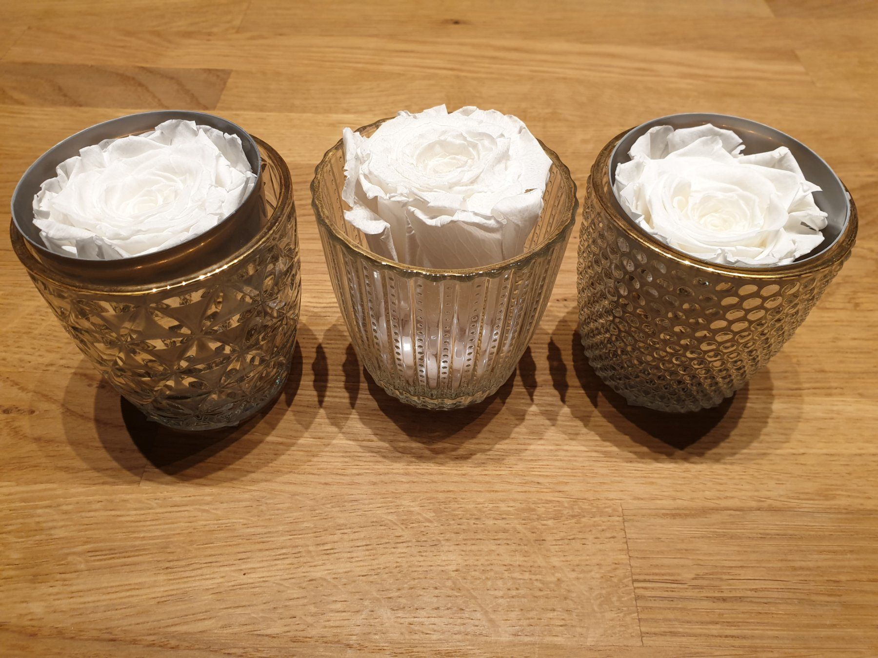 Bicchieri: Glas set mit stabilisierten Rosen – Nuovo e nell'imballaggio originale da Kulmerau venduto da Doene7 1