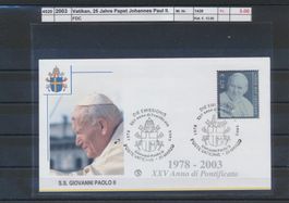 2003 Vatikan, "25 Jahre Papst Johannes Paul II", FDC