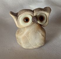 Eule Figur Naturstein Handgemacht siehe Foto wunder schön