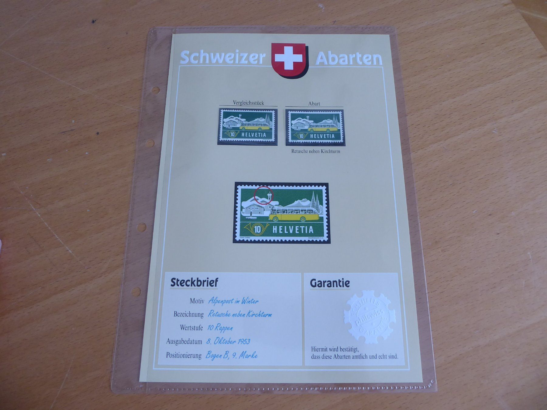 Tutti i francobolli: § SCHWEIZER ABARTEN    Retusche neben Kirchturm – Usato da Rothrist venduto da swisstools