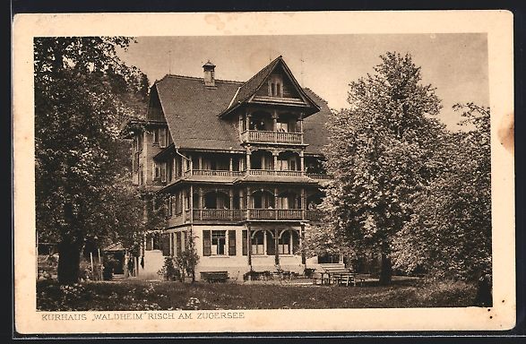 Cartoline postali: AK Risch a. Zugersee, Kurhaus Waldheim – Usato da Berlin venduto da bartko-reher