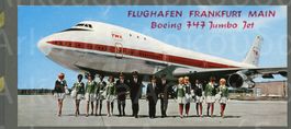AK color Boeing 747 Jumbo Jet, Frankfurter Flughafen ≈ 1970 
