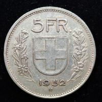 5Fr. 1952 vorz Silber 835/1000