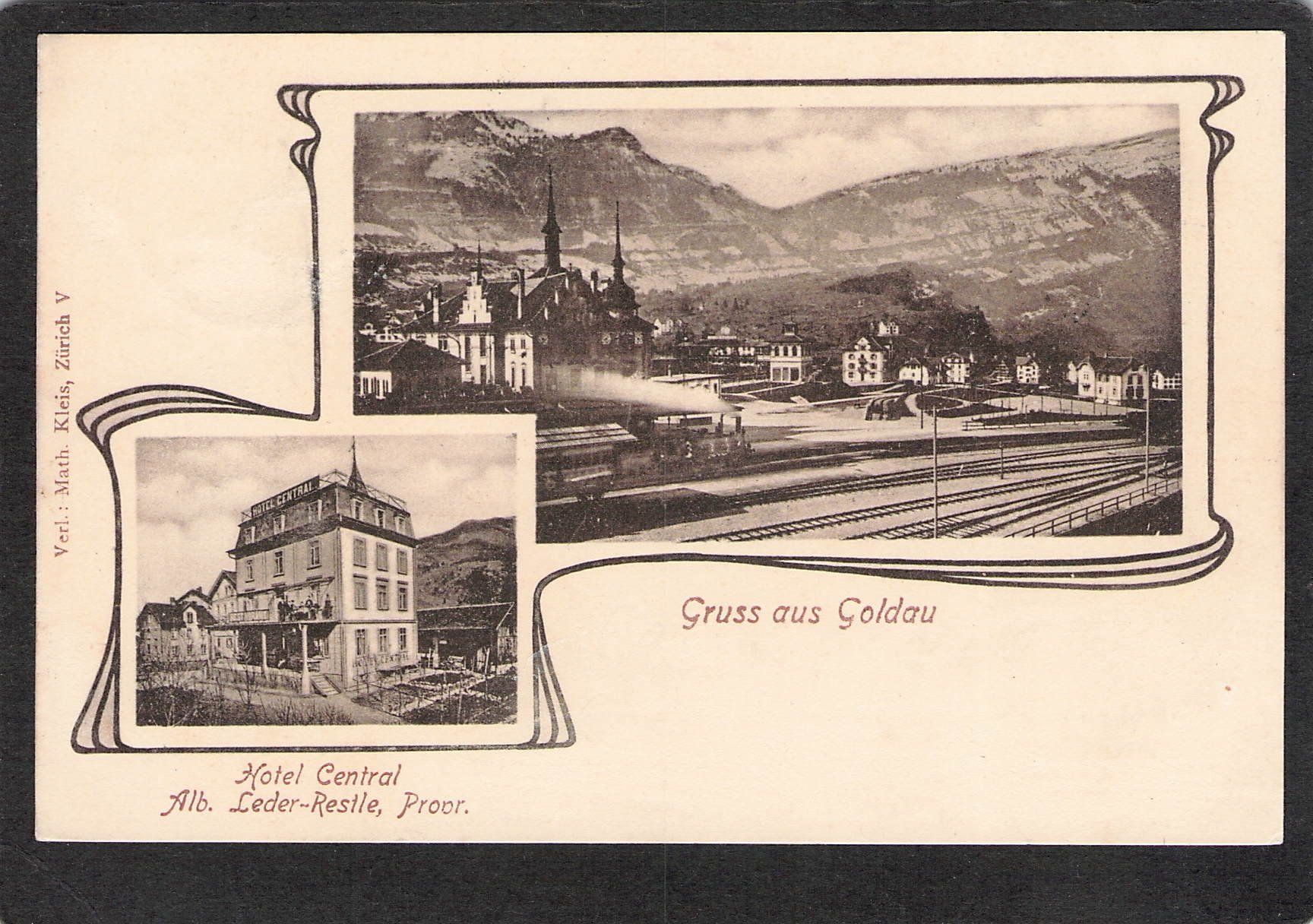 Cartoline postali: ^Goldau,Hotel Central Litho , 1902 – Usato da Reichenburg venduto da Pipo-67