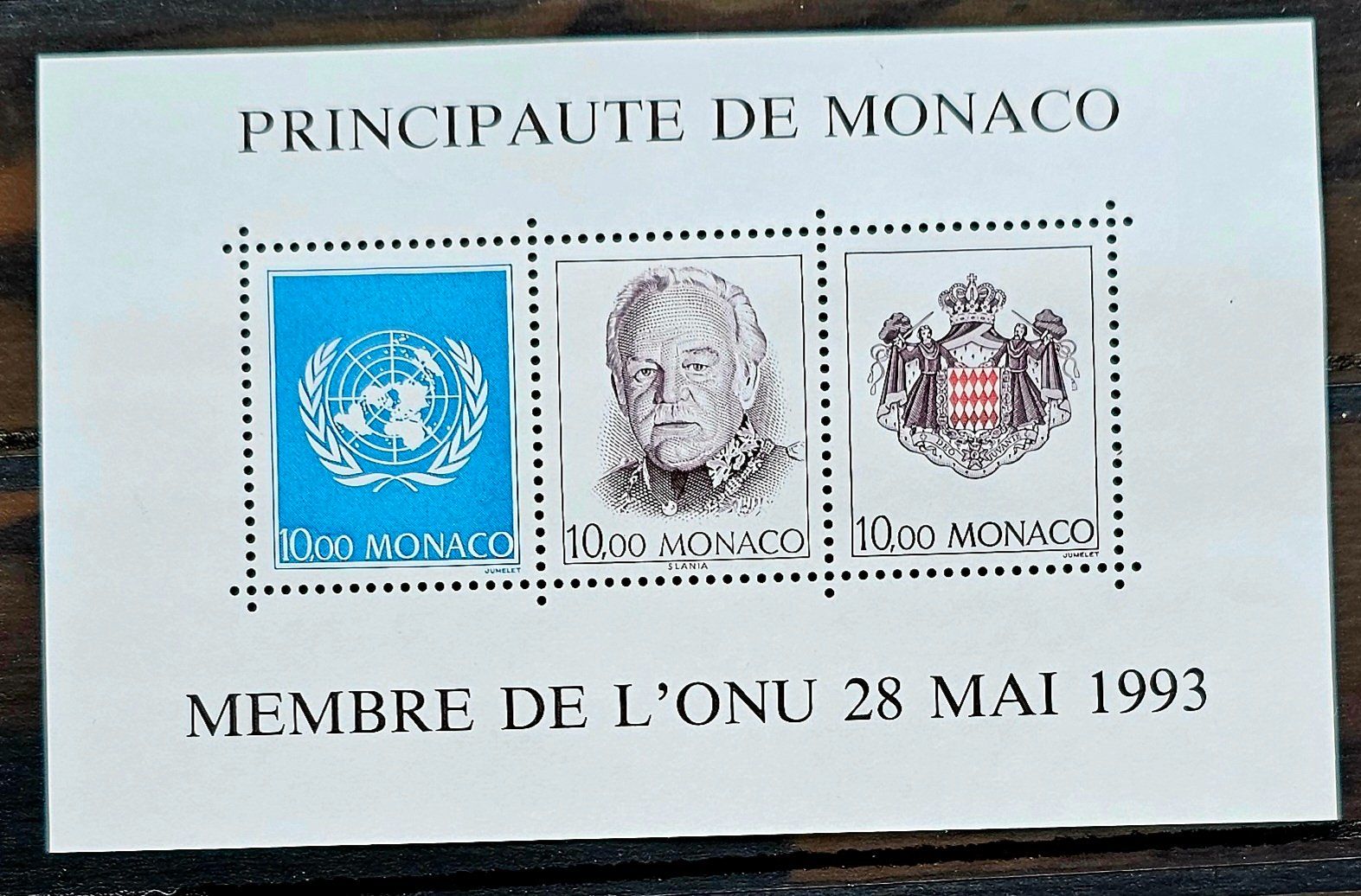 Tutti i francobolli: MONACO Bloc ** membre de l'ONU, 1993 – Nuovo (secondo la descrizione) da Les Valettes venduto da Nuba1