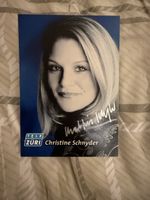 Autogrammkarte Christine Schnyder TELE ZÜRI mit Unterschrift