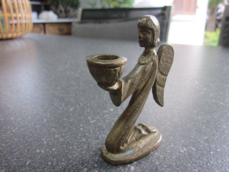 Kerzenständer: Vintage Messing Kerzenhalter Engel – Gebraucht aus Bischofszell von raika 1