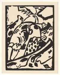 Xilografie: Wassily Kandinsky, Original Holzschnitt – Usato da Einsiedeln venduto da artgallery59
