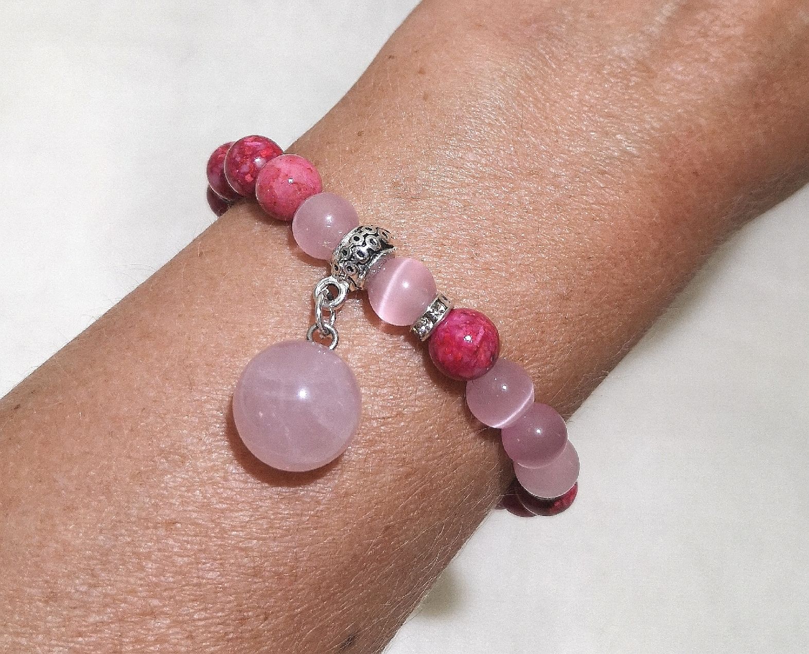 Bracciali & Braccialetti: pink-rosa Kugel-Armk. - Spendenaktion – Nuovo (secondo la descrizione) da Unterkulm venduto da Nachtigall 4