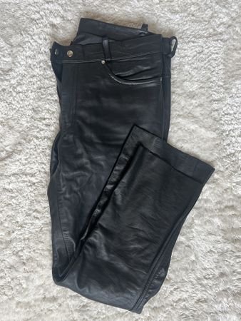 Lederhose schwarz für Motorrad