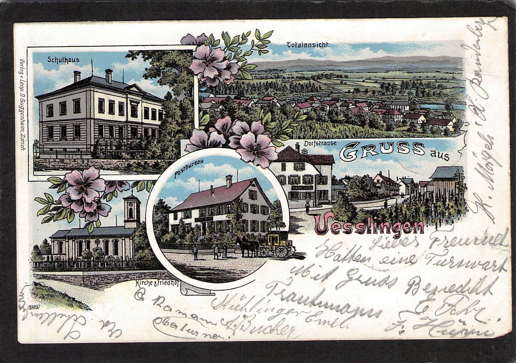 Ansichtskarten: Litho: Uesslingen Tg , gel. 1906 , 5 bild – Gebraucht aus Reichenburg von Pipo-67
