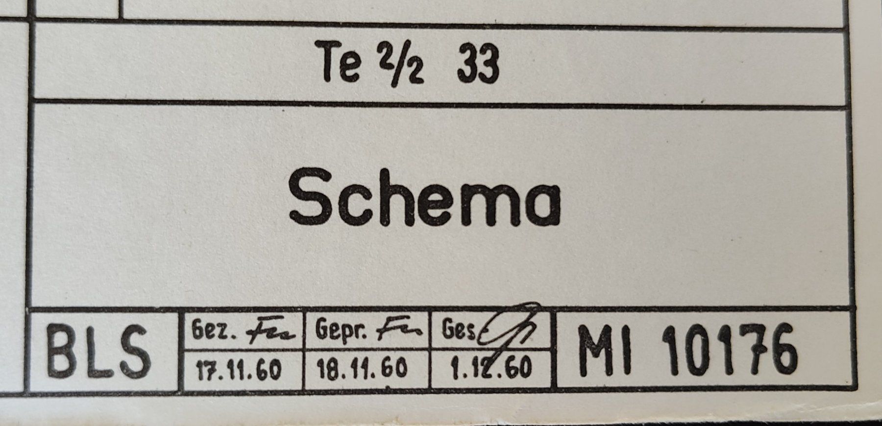 Documenti: BLS Schema Te 2/2 33 - Technisches Dokument – Usato da Biberist venduto da Slick