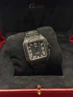 Cartier Santos de Cartier Large – Full Black Diamond NEW