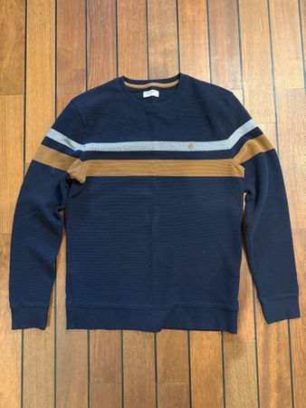 Pull-over Armand Thiery bleu marine rayé taille L