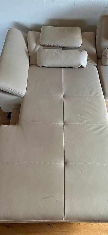 Divani: Echtleder-Ecksofa mit elektrischer Relaxfunktion beige – Usato da Luzern venduto da nadja_imf 2