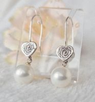 Ohrhänger Herz Silber 925 Perle weiss  NEU