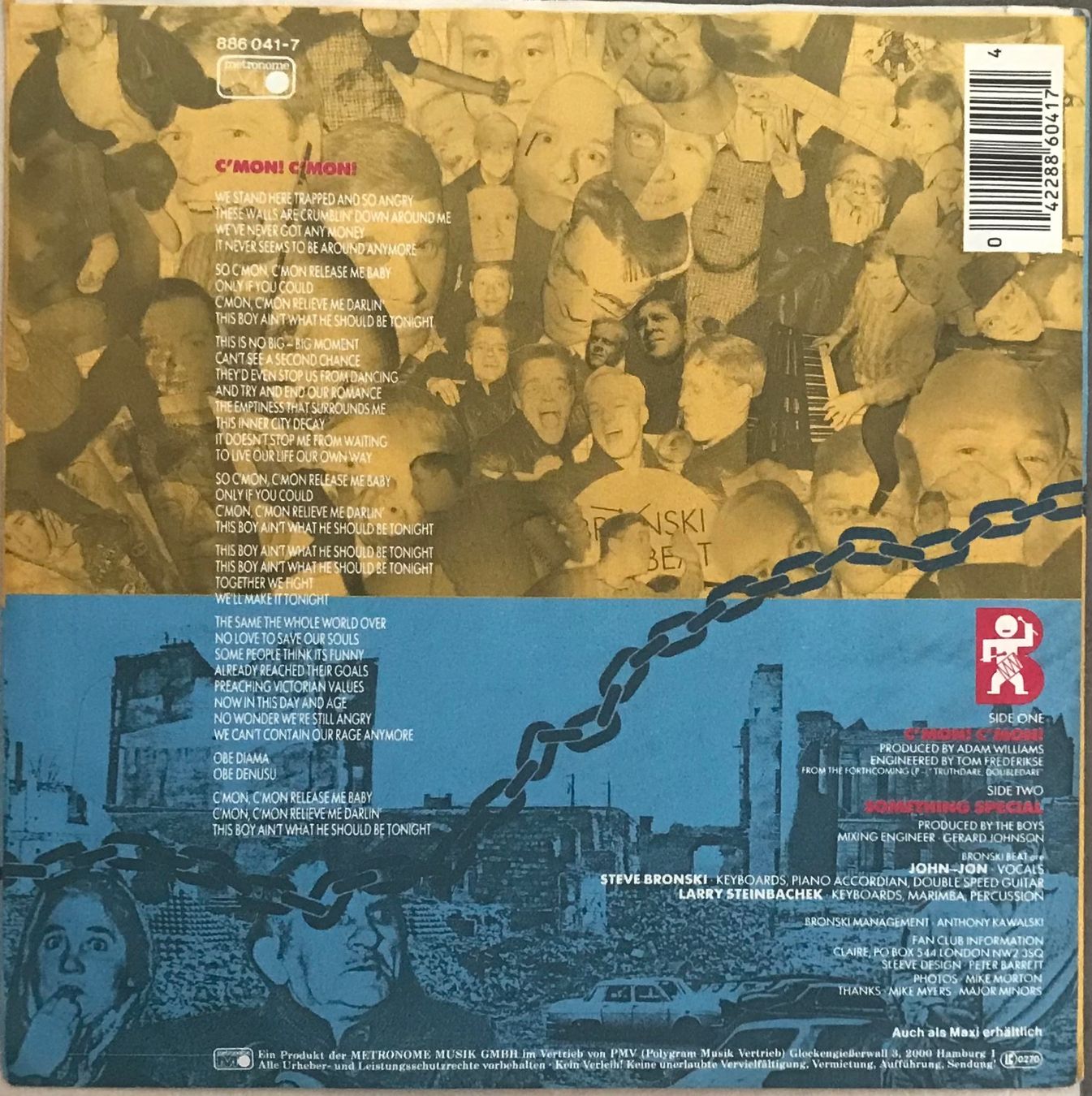 Schallplatten: BRONSKI BEAT - C’MON, C’MON – Gebraucht aus Bussigny von vinyl-pas-cher 1