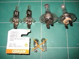 Halogen Lampen H7 + H1 und 1 Glühbirne