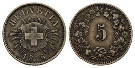 5 Rappen 1876  /187