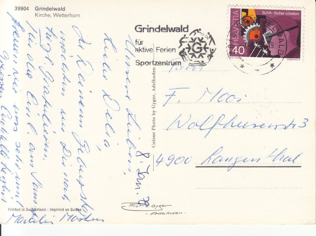 Cartoline postali: Grindelwald 1979 – Usato da Bürglen TG venduto da StampGraf 1