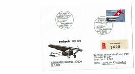 Flugbriefmarkenheft Schweiz 50 JAHRE SWISSAIR 1931-81