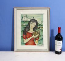 Guggum Roth,  Zeichnung/Pastell/Mischtechnik, " Burgfräulein