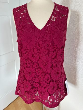Colora Spitzen Bluse, Gr. L, Dunkelpink, NEU