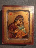 Ikone Handarbeit Byzantinische Kunst Mutter Gottes mit Kind