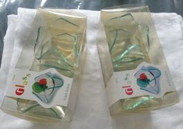 12x Coupelles à dessert, verre, design ondulé, neuf