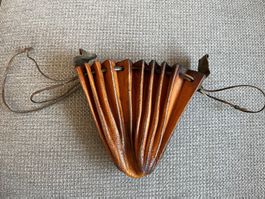 Vintage Ledermünzbörse Ziehharmonika