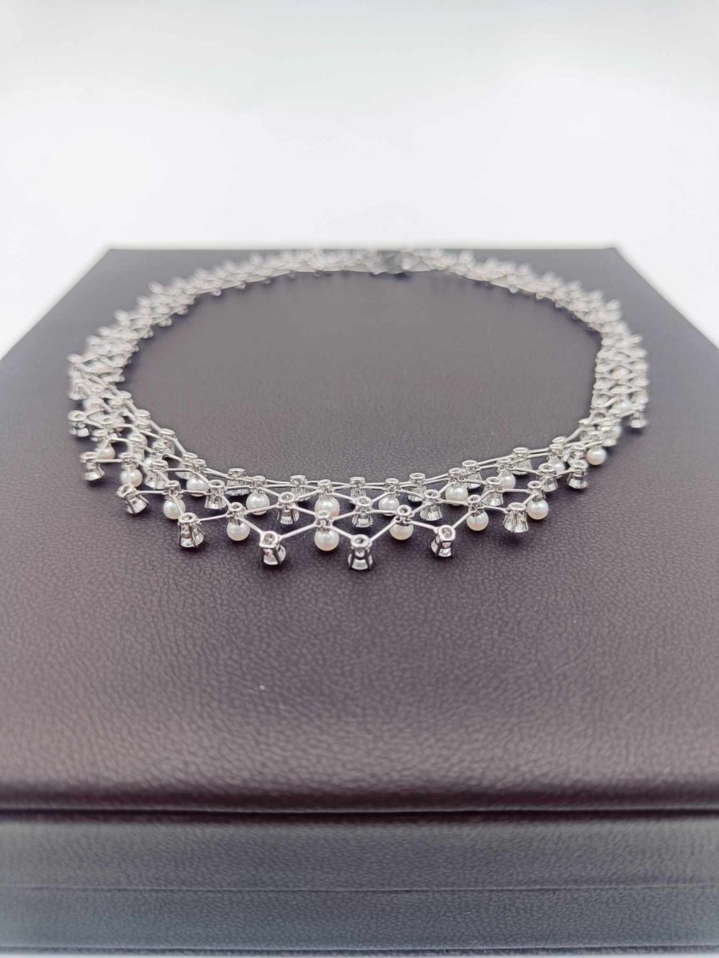 Catenine: PERLEN DIAMANT COLLIER IN 950 PLATIN – Usato da Luzern venduto da EdiGem 8