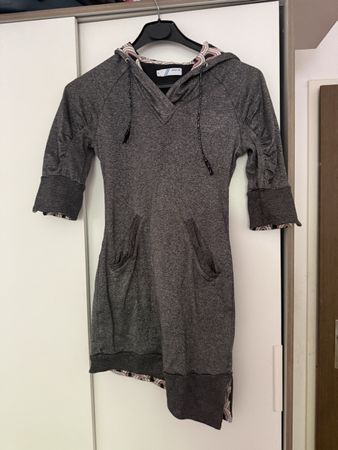 Vintage Adidas Hoodie Dress, Size 36, Grey, Unique Design!