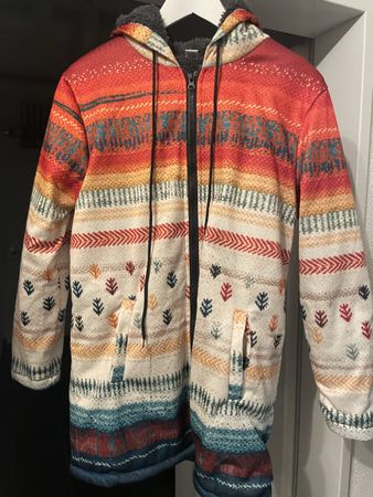 Kapuzenjacke mit Muster gefüttert mehrfarbig guter Zustand