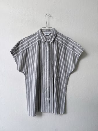Vintage Bluse gestreift kurzarm Grösse M