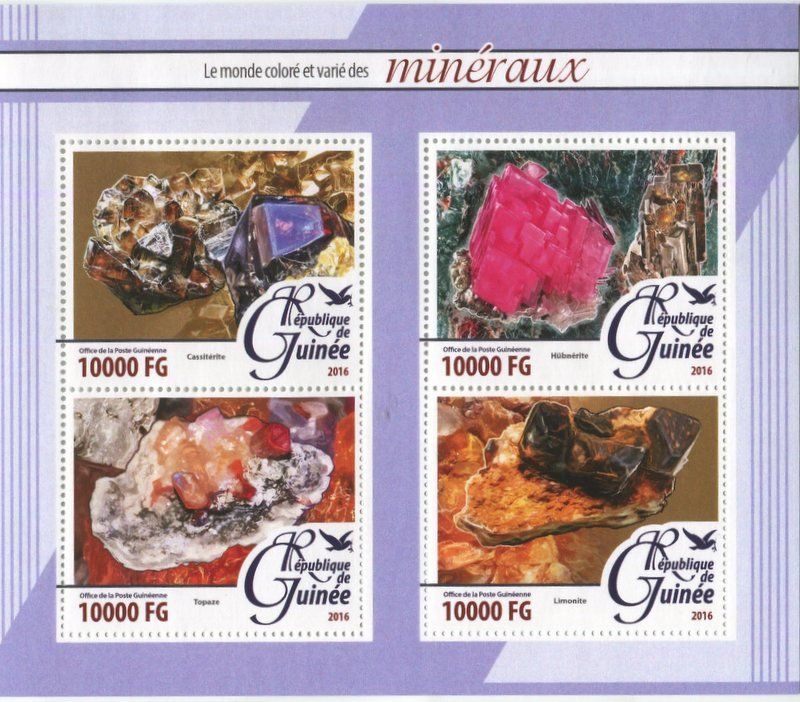 Alle Briefmarken: Block "Minerale". Guinea – Neu und originalverpackt aus Basel von Butsch5