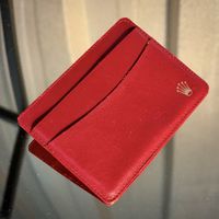 Rolex Authentic Vintage Red Leather Card Holder Wallet