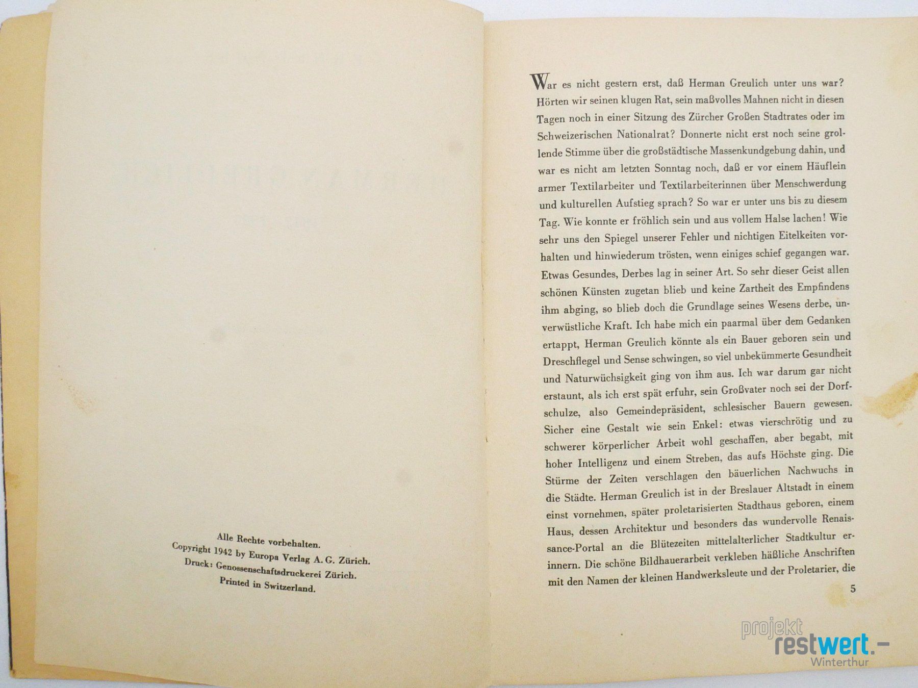 Libri: ERNST NOBST / Herman Greulich 1842 - 1925 – Usato da Winterthur venduto da Restwert_Winterthur 2