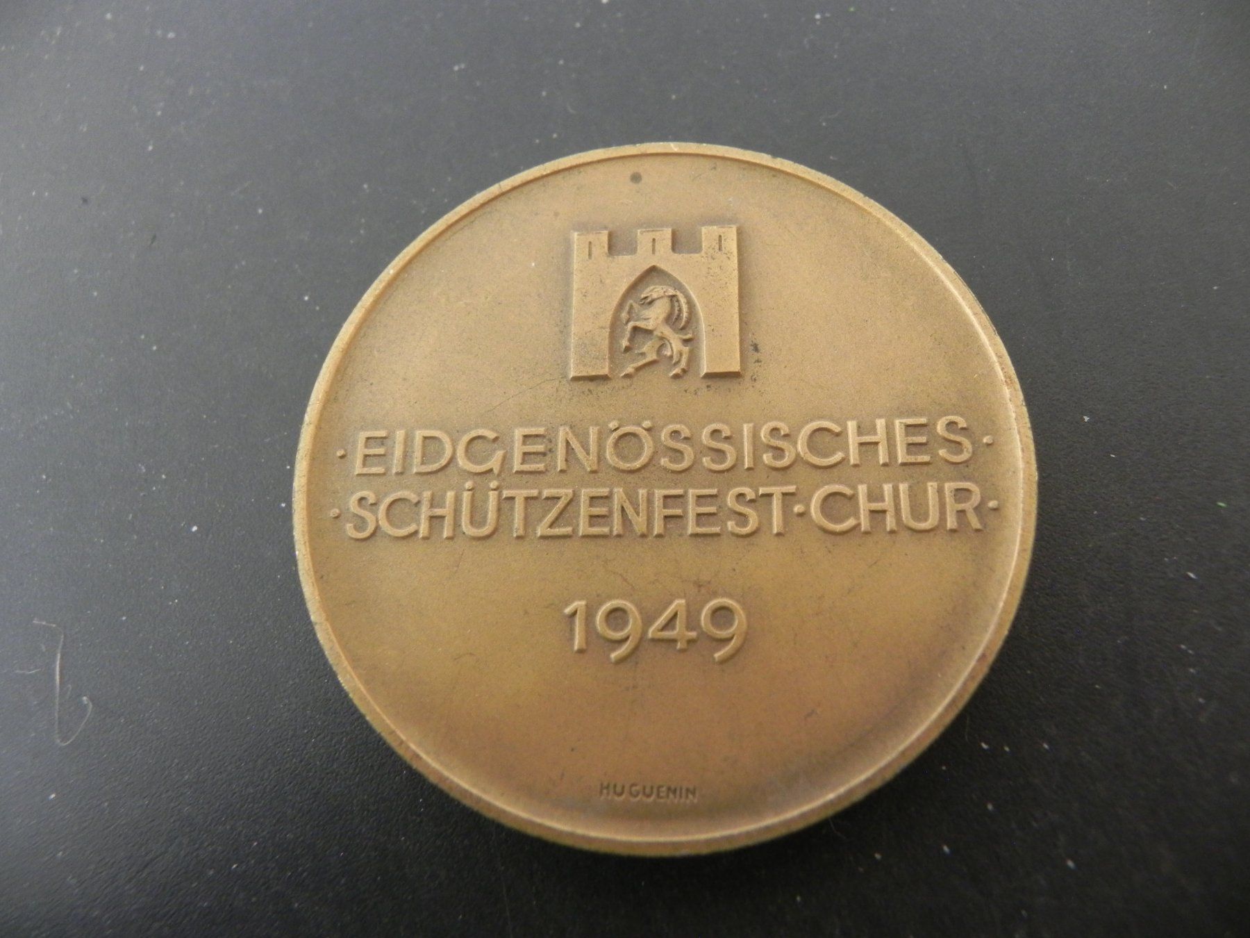 Medaglie: Medaille Eidg. Schützenfest Chur 1949 – Usato da Biel/Bienne venduto da Gogolozi 1