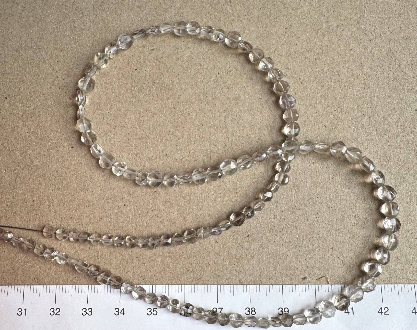 Catenine: Quartz  4 bis 5 mm!!!  facettiert  46 cm   unikat – Nuovo e nell'imballaggio originale da Leuggern venduto da gemshow 1
