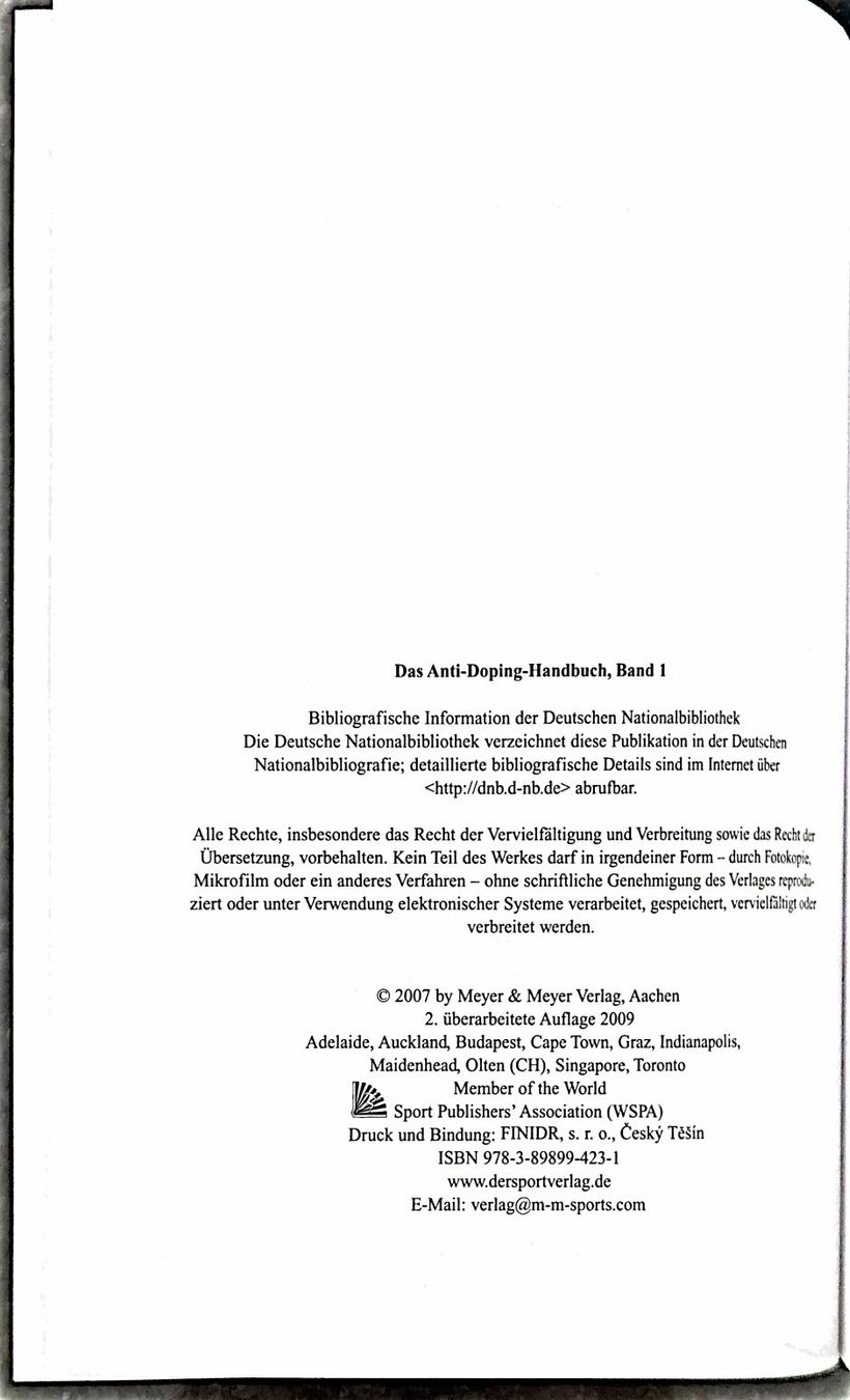 Libri: Das Anti-Doping Handbuch Bd. 1 – Usato da Sarnen venduto da Livres 2