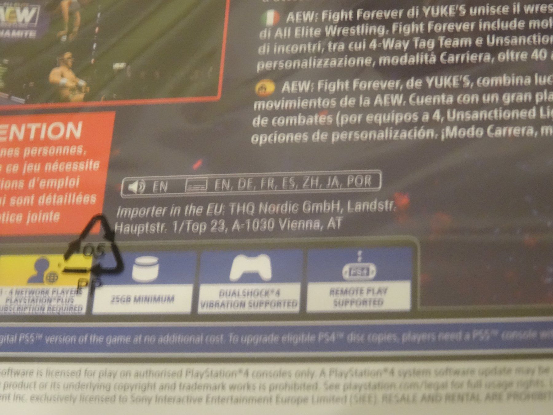 Sony Spiele: PS4 - AEW: Fight Forever - Neu & OVP – Gebraucht aus Olten von Disc-Ausverkauf 2